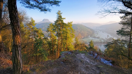 Canvas Print - Thuermsdorf Johann Alexander Thiele Aussicht - Thuermsdorf Johann Alexander Thiele Aussicht , Elbe sandstone mountains