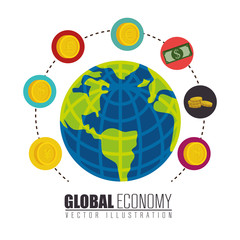 Wall Mural - global economy isolated icon vector illustration design