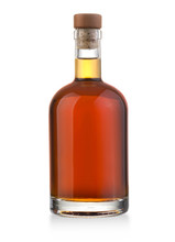 Whiskey Bottle On White
