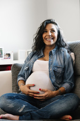 Pretty Pregnant woman portrait.