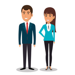 Poster - business people avatars icon vector illustration design