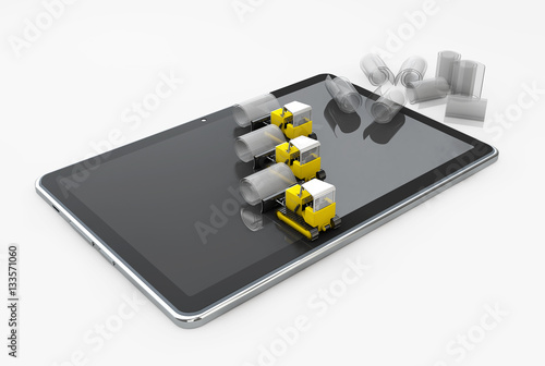 Bulldozers Cleans Old Screen Screen Protect Glass Concept Mobile Accessory 3d Illustration Buy This Stock Illustration And Explore Similar Illustrations At Adobe Stock Adobe Stock