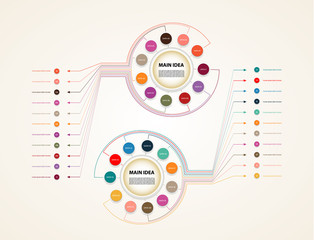 Wall Mural - Vector circle infographic. Template for diagram, graph, timeline, presentation and chart. Business concept with eleven options, parts, steps or processes. Abstract background.