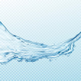 Transparent water splashes, drops isolated on transparent background. Vector illustration EPS10