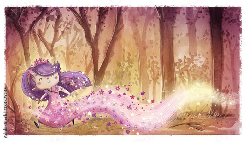 Plakat princess girl flower fairy