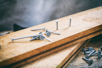 Poster - Nails and wooden planks