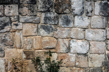 Sticker - Ancient Mayan stone wall of Ek Balam, a late classic Yucatec-Maya archaeological site located in Temozon, Yucatan, Mexico.