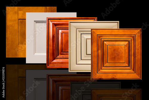 Set Of Kitchen Cabinet Modern Doors Made Of Natural Wood For