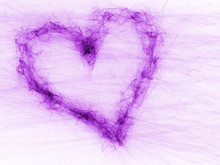 Abstract Purple Heart On White Background. Computer Generated Graphic.