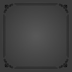 Wall Mural - classic vector dark square frame with arabesques and orient elements. abstract ornament with place f