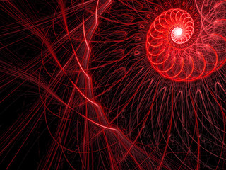 Wall Mural - spiral of twisted lines - abstract digitally generated image