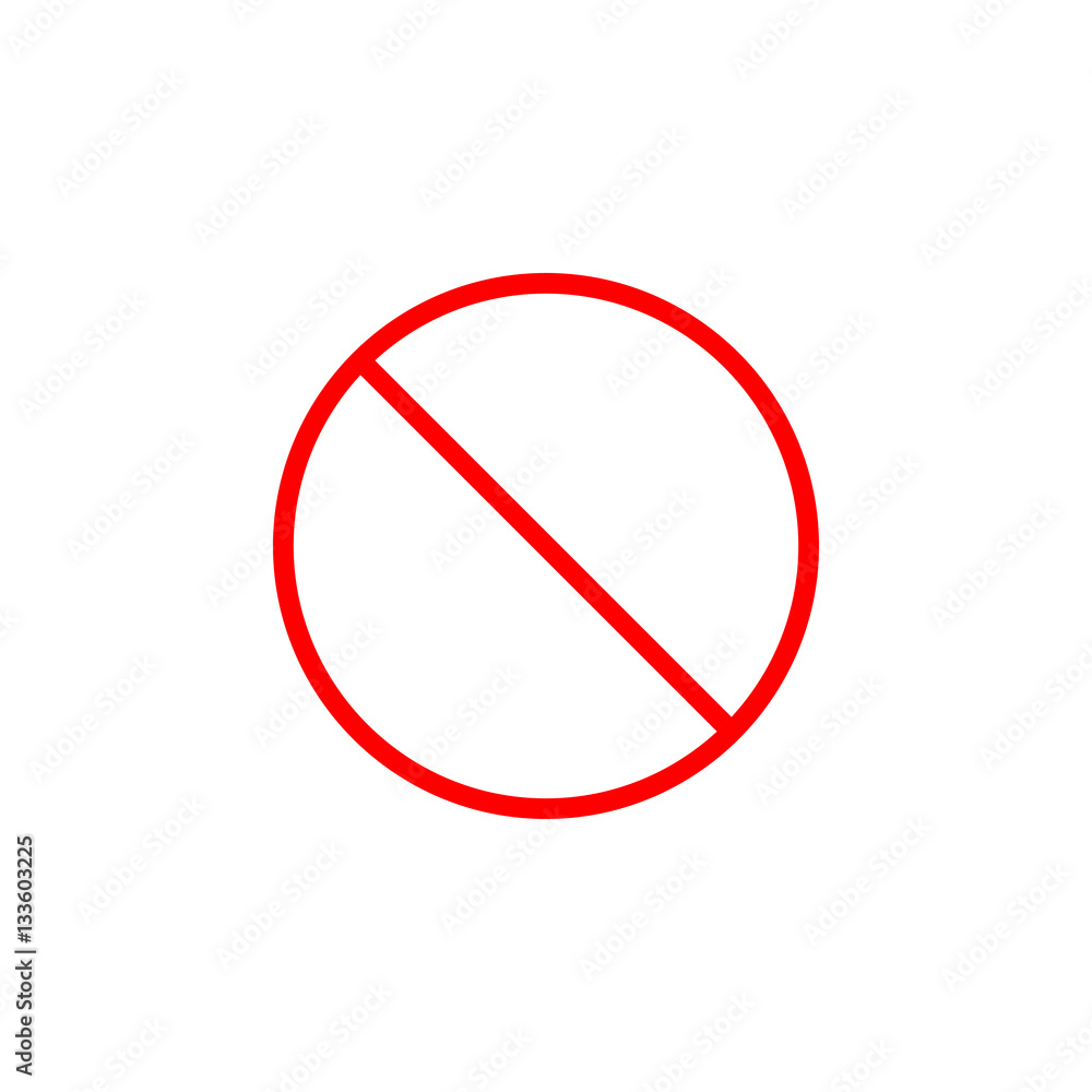Do not entry line icon; prohibition sign; forbidden not allowed; vector  graphics; a linear pattern red on a white background; eps 10. Stock Vector  | Adobe Stock, image size:1000x1000