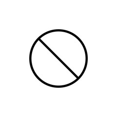 Do not entry line icon; prohibition sign; forbidden not allowed; vector graphics; a linear pattern on a white background; eps 10.