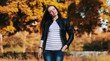 © alexkich - autumn park young fashion girl model street