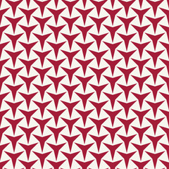 Abstract geometry red deco art  three point star pattern