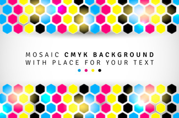 Wall Mural - abstract mosaic background from cmyk hexagons