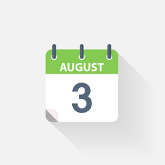 3 august calendar icon