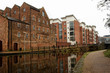 Row of houses along canal in England, Wolverhampton