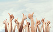 © Sergey Nivens - Group of people rise hands . Mixed media