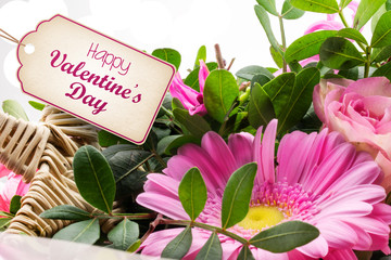  Happy Valentine's Day mit Blumenstrauß