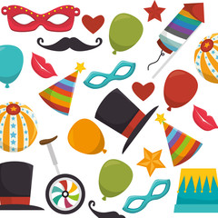 Wall Mural - circus entertainment set icons vector illustration design