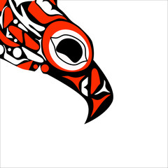 Wall Mural - totem bird indigenous art stylization