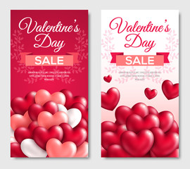 Wall Mural - Valentines day Sale Vertical Banners