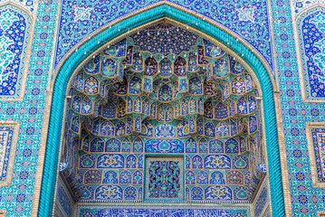 Sticker - Main entrance to Shah Cheragh Mosque and mausoleum in Shiraz city in Iran