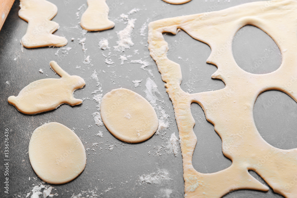 Process of baking Easter homemade cookies