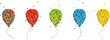 5 bunte Konfetti Luftballons, Papierkonfetti