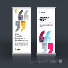 Abstract business vector set of modern roll Up Banner stand desi