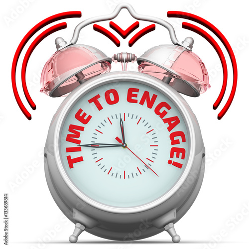 Fotografie, Obraz Time to engage! The alarm clock with an inscription