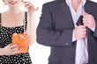 © michelaubryphoto - Couple adult isolated on white background. Shopping concept.