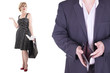 © michelaubryphoto - Couple adult isolated on white background. Shopping concept.