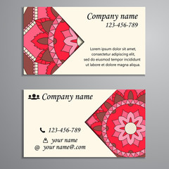 Invitation, business card or banner with text template. Round fl