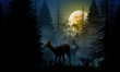 © Iosif - Deer and stag in the woods at night
