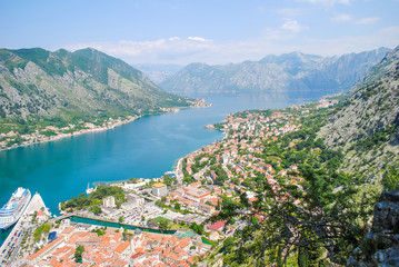 Wall Mural - The beautiful Bay of Kotor in Montenegro.