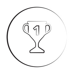 Wall Mural - Black ink style Trophy icon with circle