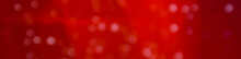 Glitter Sparkling Abstract Red Bokeh Defocused Background, Border Design Panoramic Banner