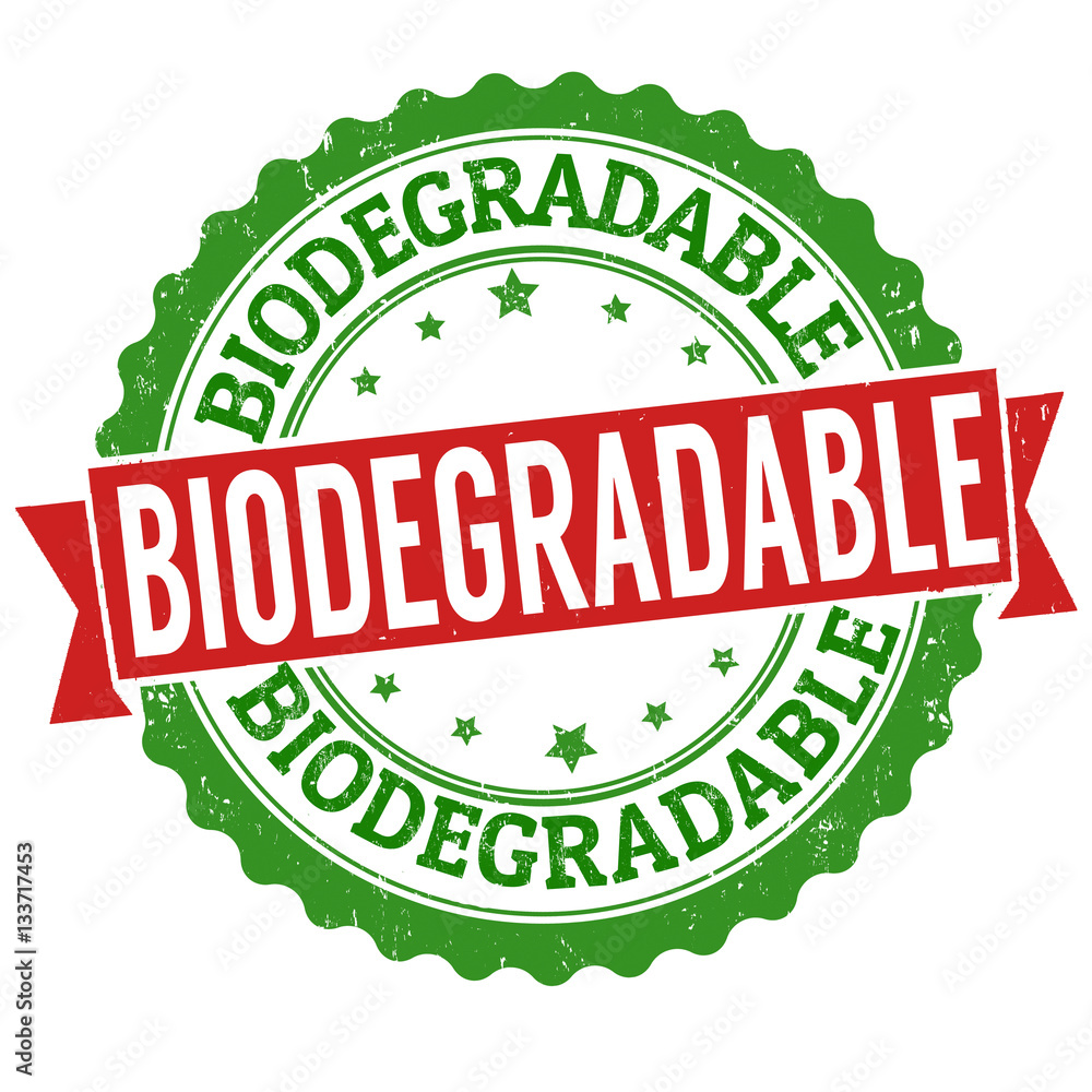 Biodegradable sign or stamp Stock Vector | Adobe Stock