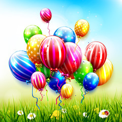 Poster - Colorful balloons background