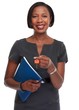 © grinny - African-American realtor woman with key.