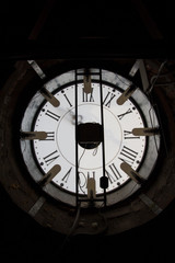  Old wall clock - mechanism inside, vertical