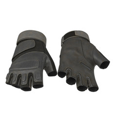 Wall Mural - Tactical military short finger gloves, detail of part of Us soldier uniform. Isolated on white. 3D illustration