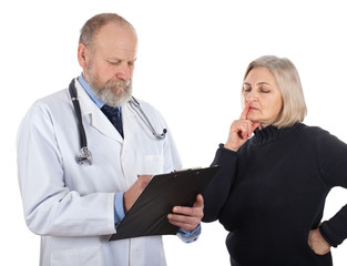 Canvas Print - Elderly woman with her doctor