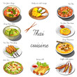 Thai cuisine set. Collection of food dishes