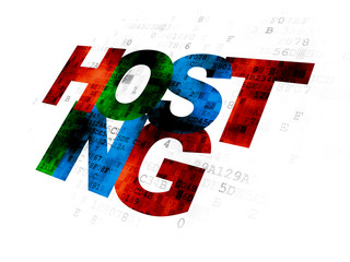 Web development concept: Hosting on Digital background