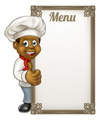 Sticker - Cartoon Black Chef Menu