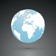 Canvas Print - simple world globe earth illustration