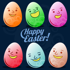 Happy Easter Vector flat illustration